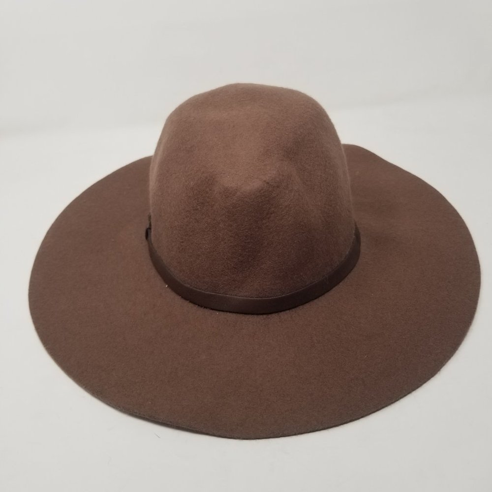 New Hat Attack Brown Wool Round Floppy Hat With L… - image 2